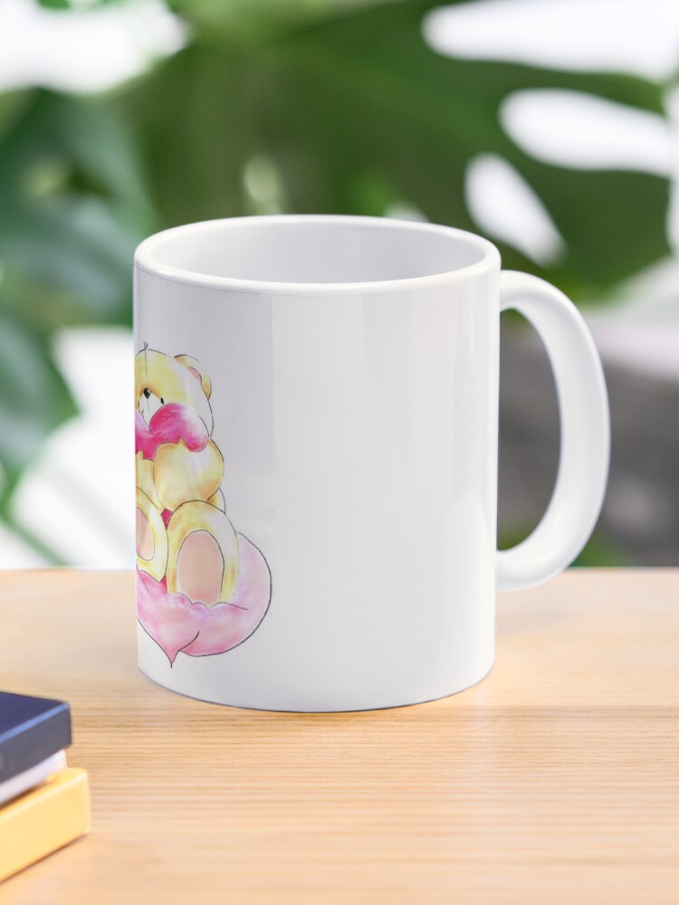 Cute Bear Holding Love Front & Back Coffee Mug