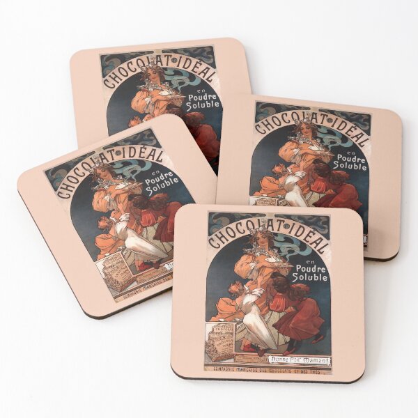 Item preview, Chocolat Ideal Vintage Advertisement - Alphonse Mucha 1897 Art Nouveau designed and sold by molamode.