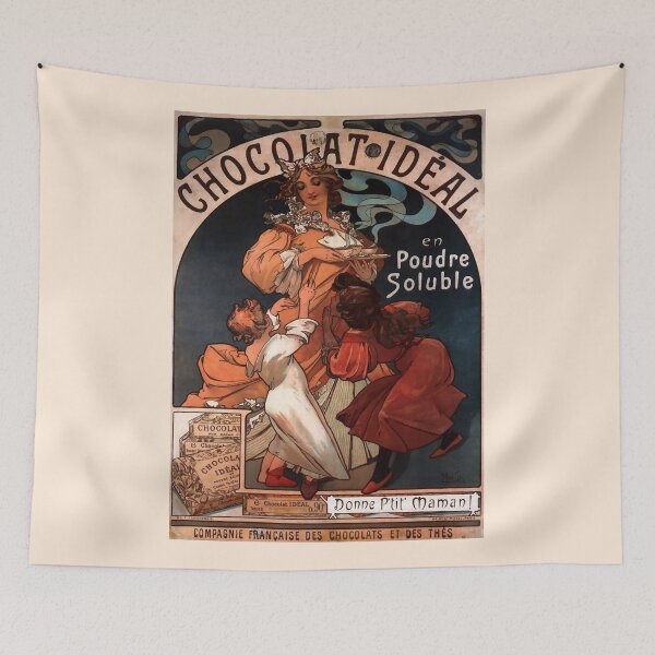 Item preview, Chocolat Ideal Vintage Advertisement - Alphonse Mucha 1897 Art Nouveau designed and sold by molamode.