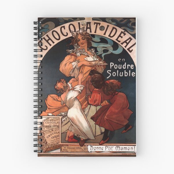 Item preview, Chocolat Ideal Vintage Advertisement - Alphonse Mucha 1897 Art Nouveau designed and sold by molamode.
