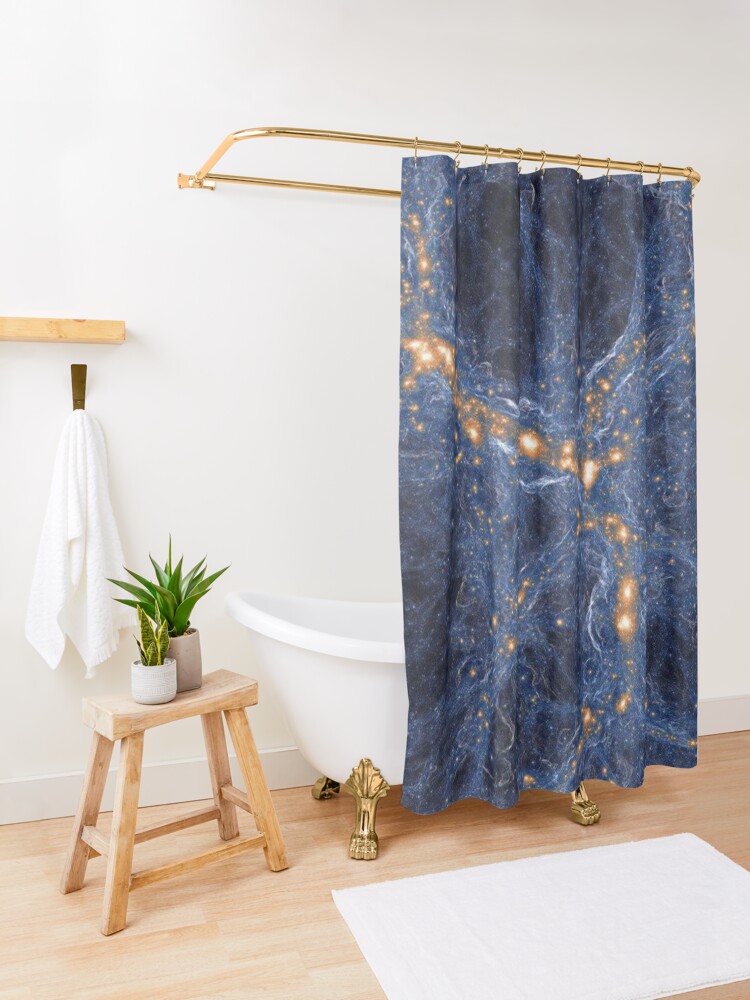 Alternate view of Our Home Supercluster, Laniakea, supercluster of galaxies Shower Curtain