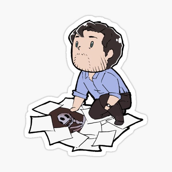 Tiny Will with Papers Sticker