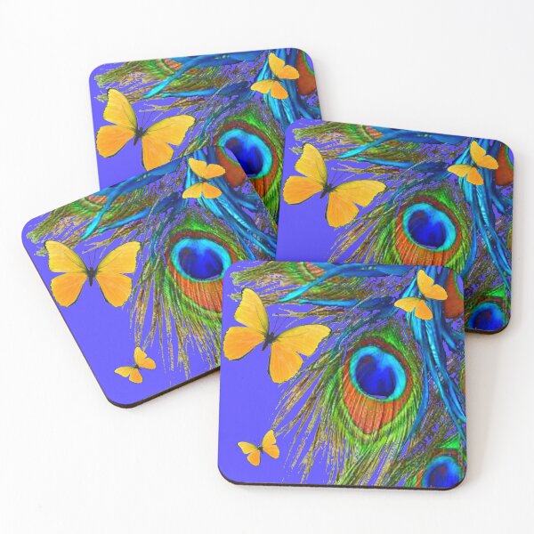 Artikelvorschau, BLUE PEACOCK & YELLOW BUTTERFLY ABSTRAKTES MUSTER ART entworfen und verkauft von sharlesart.