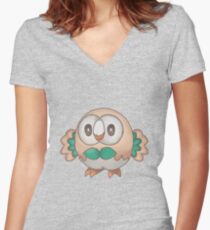 Cute Rowlet Women's Fitted V-Neck T-Shirt