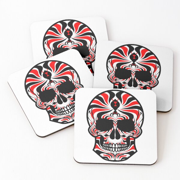 Item preview, Tribal Skull Design | Black widow spider | Red, Black and White Sugar Skull. designed and sold by Skulls & Calaveras.