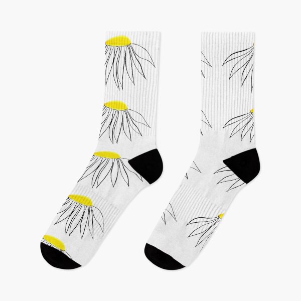 Item preview, Daisy Yellow Coneflower White Petals Hand Drawn designed and sold by H3designs.