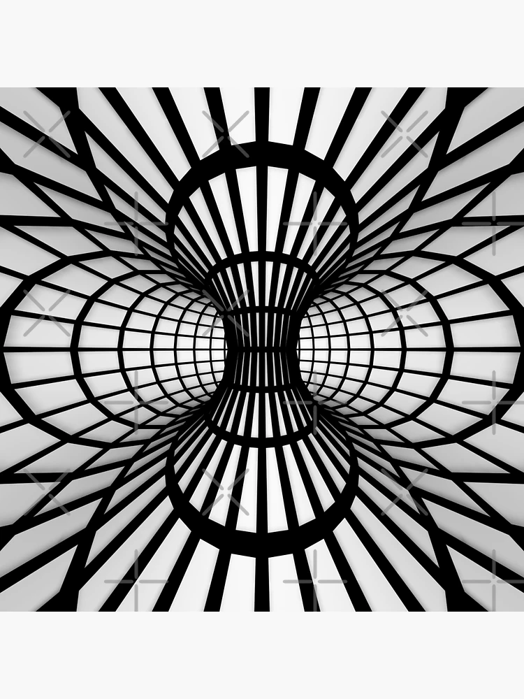 アート・デザイン・音楽 BLACK AND WHITE ERROTIC PHOTOGRAPHY Op Art Black and White Wireframe Tunnel Optical Illusion