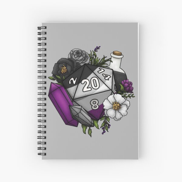Pride Asexual D20 Tabletop RPG Gaming Dice Spiral Notebook