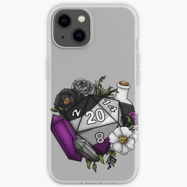 Pride Asexual D20 Tabletop RPG Gaming Dice iPhone Soft Case