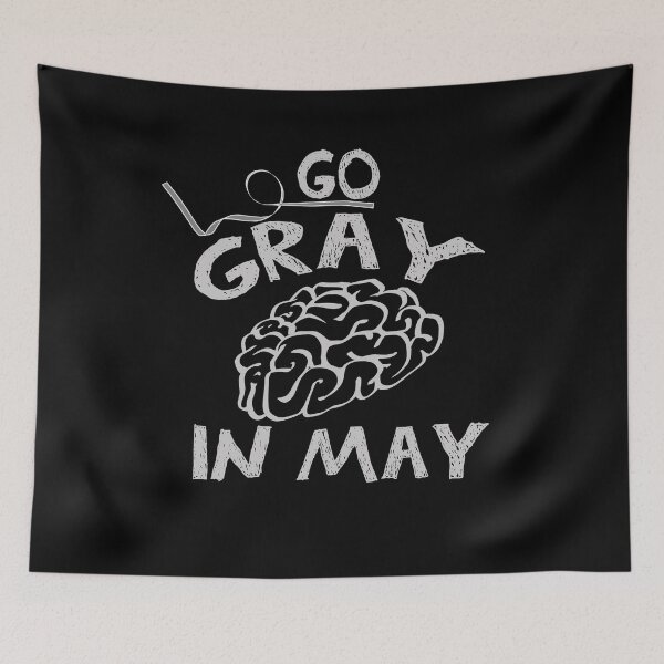 Item preview, Go Gray In May Brain Cancer / Tumor Awareness Grey Ribbon designed and sold by happy gift art.