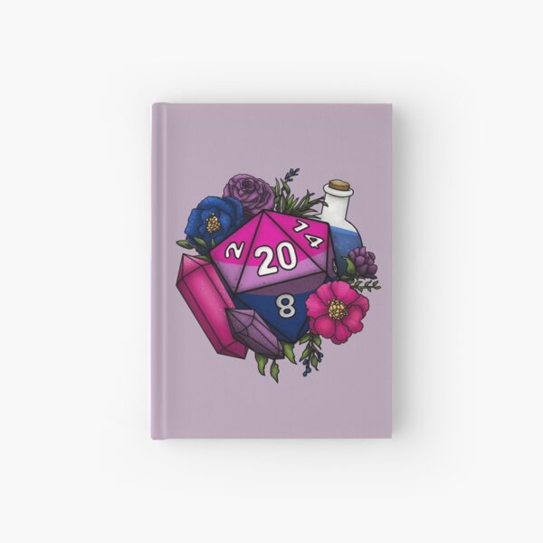 Pride Bisexual D20 Tabletop RPG Gaming Dice Hardcover Journal