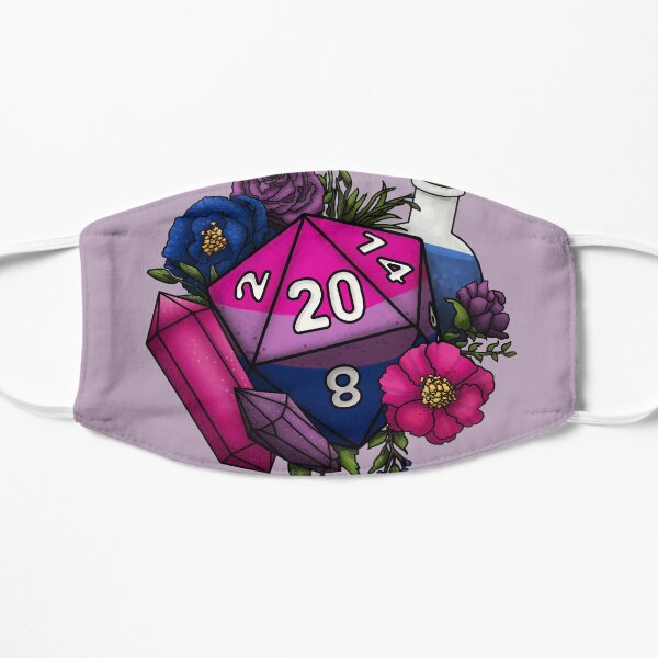 Pride Bisexual D20 Tabletop RPG Gaming Dice Flat Mask