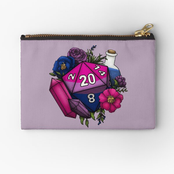 Pride Bisexual D20 Tabletop RPG Gaming Dice Zipper Pouch