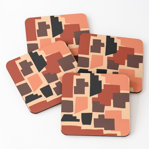 Item preview, Irregular Red Orange Black Brown Beige Shapes designed and sold by hewn505.