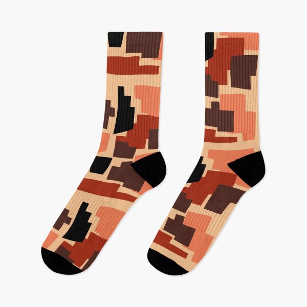 Item preview, Irregular Red Orange Black Brown Beige Shapes designed and sold by hewn505.