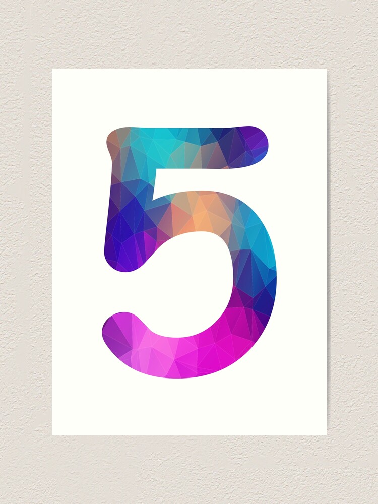 Number 5 Colorful Art Funny Five Gift