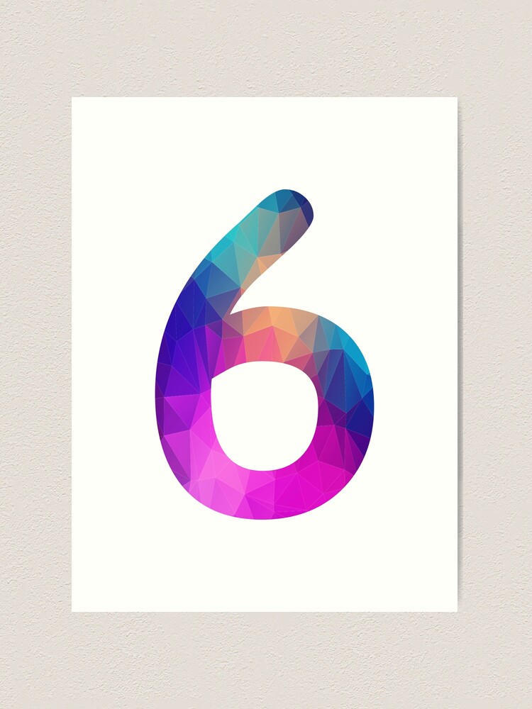 アート・デザイン・音楽 Six Number6/1990 Number 6 Colorful Art Funny Six Gift