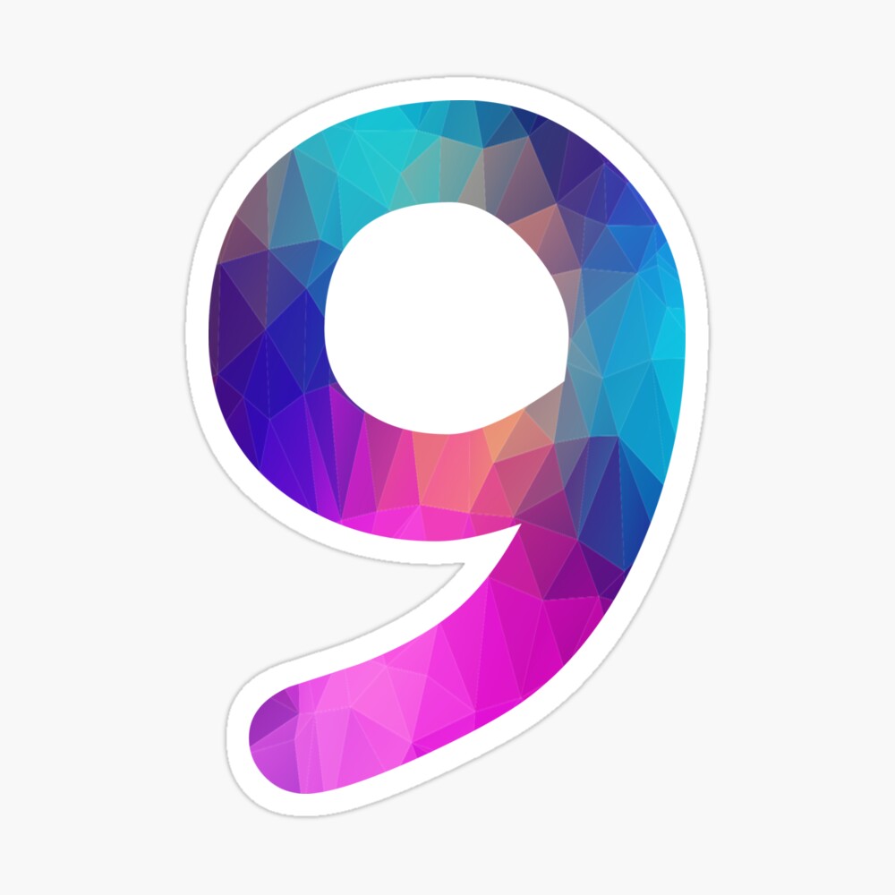 Number 9 Colorful Art Funny Nine Gift Number 9 Colorful Art Funny Nine Gift
