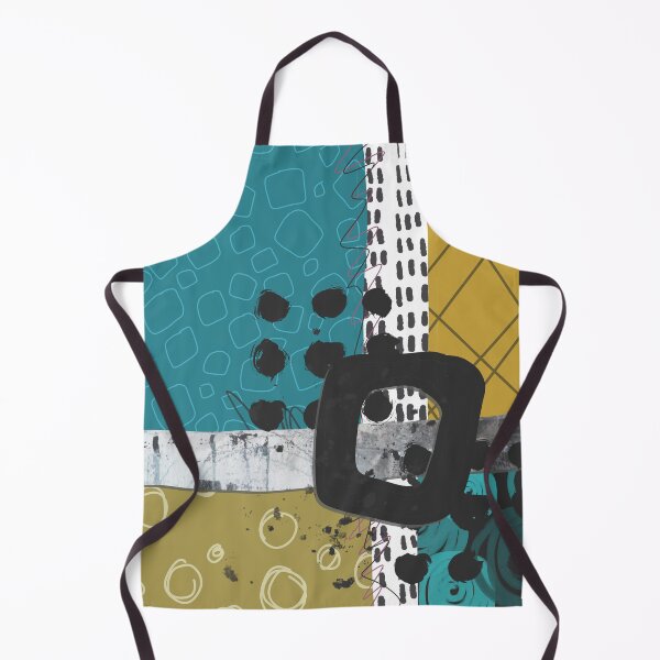 Item preview, Teal and Gold Modern Abstract Collage Art designed and sold by NancyMerkle.