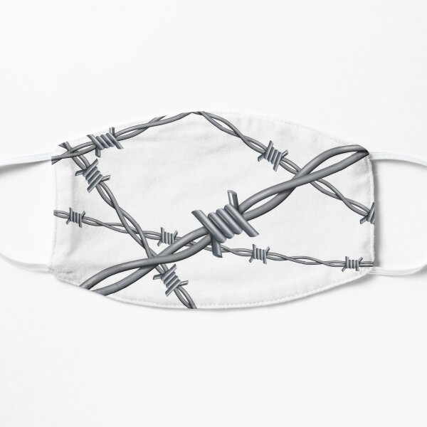 Realistic 3d detailed #barbed #wire line background Flat Mask