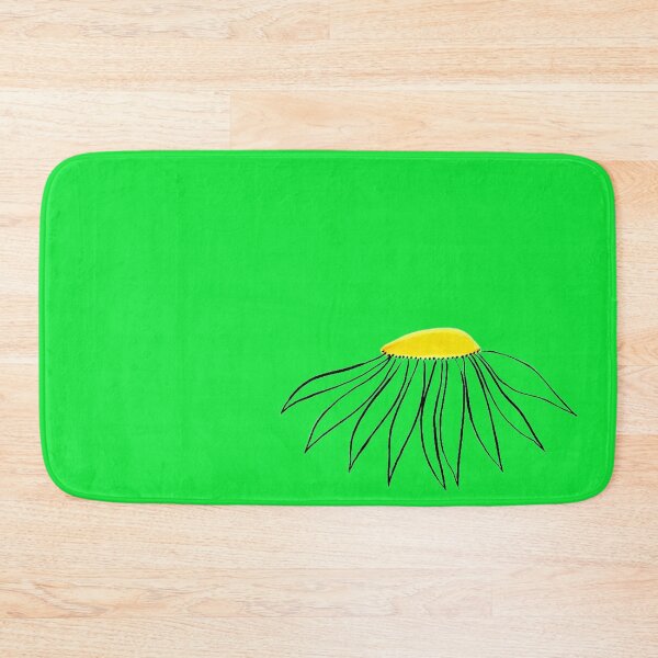 Item preview, Daisy Yellow Coneflower Green Petals & Background Hand Drawn designed and sold by H3designs.