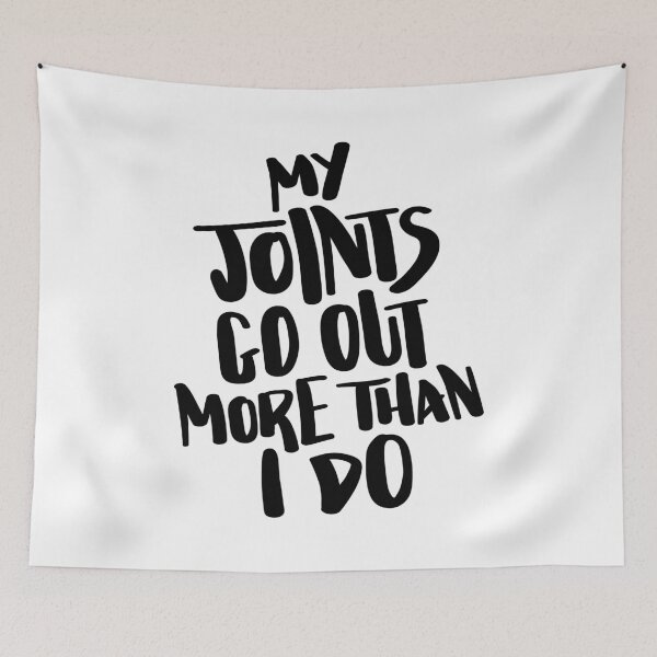 Item preview, My Joints Go Out More Than I Do Hand Lettered Quote designed and sold by BexGrimwood.