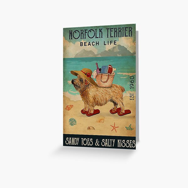 Artikel-Vorschau von  Vintage Norfolk Terrier Hund Beach Life Sandy Toes, designt und verkauft von Douglafa.