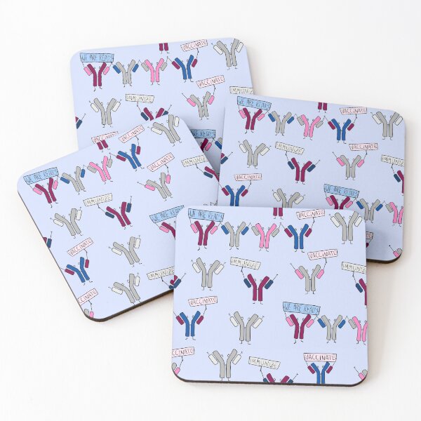 Item preview, Cute Antibodies on a Vaccination Rally on Blue designed and sold by fogoosherie.