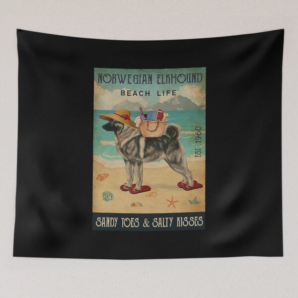 Item preview, Beach Life Sandy Toes Norwegian Elkhound dog designed and sold by Douglafa.