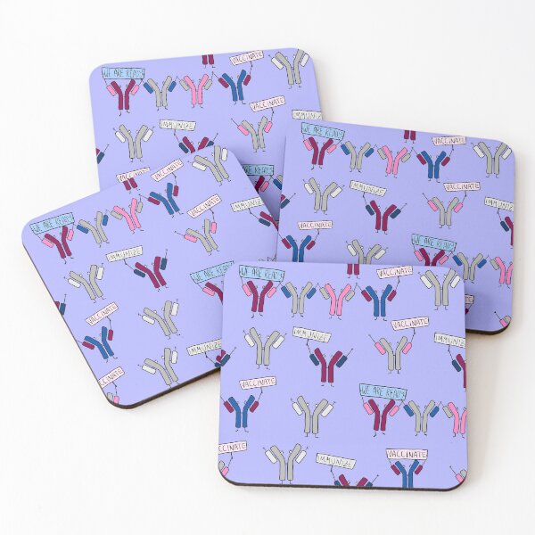 Item preview, Cute Antibodies on a Vaccination Rally on Dark Blue designed and sold by fogoosherie.