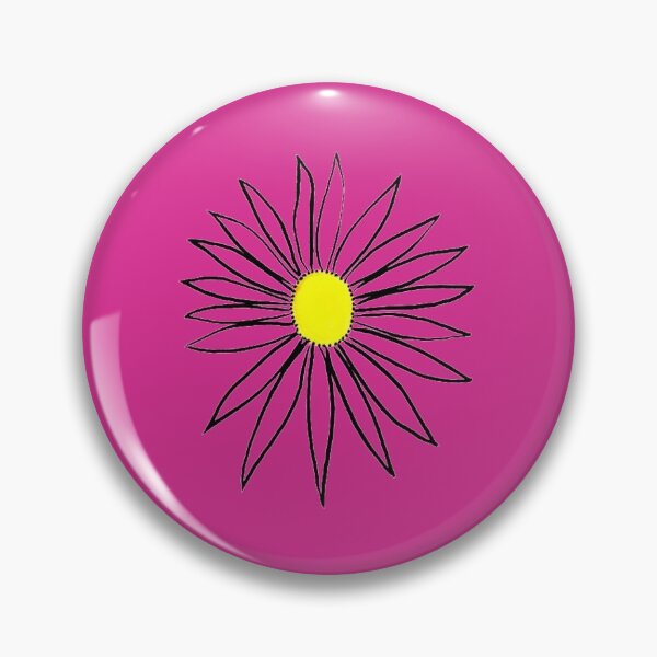 Item preview, Daisy Yellow Coneflower Pink Petals & Background Hand Drawn designed and sold by H3designs.