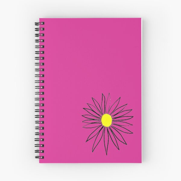 Item preview, Daisy Yellow Coneflower Pink Petals & Background Hand Drawn designed and sold by H3designs.