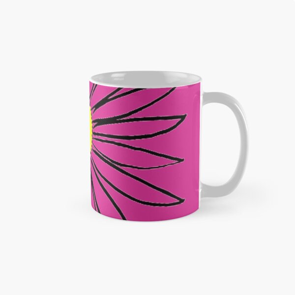 Item preview, Daisy Yellow Coneflower Pink Petals & Background Hand Drawn designed and sold by H3designs.