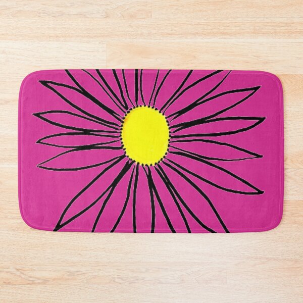 Item preview, Daisy Yellow Coneflower Pink Petals & Background Hand Drawn designed and sold by H3designs.