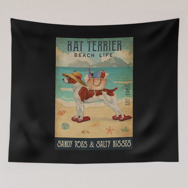 Item preview, Beach Life Sandy Toes Rat Terrier dog retro designed and sold by Douglafa.