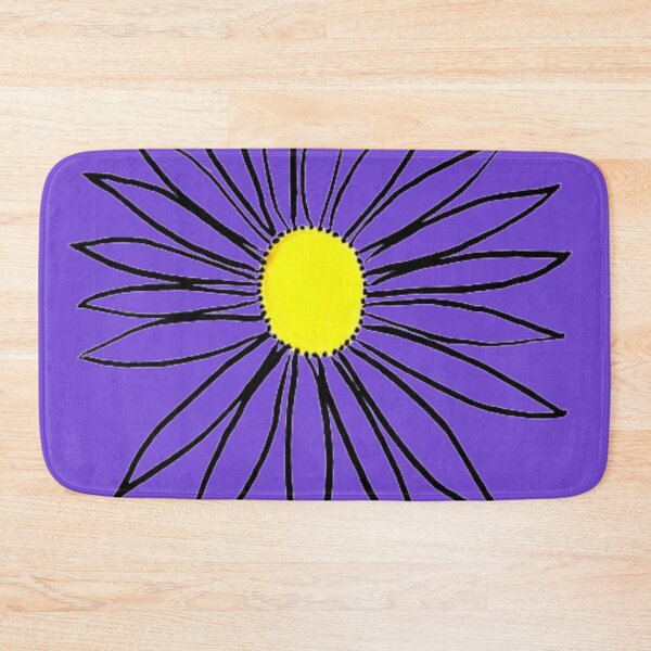 Item preview, Daisy Yellow Coneflower Indigo Blue Petals & Background Hand Drawn designed and sold by H3designs.