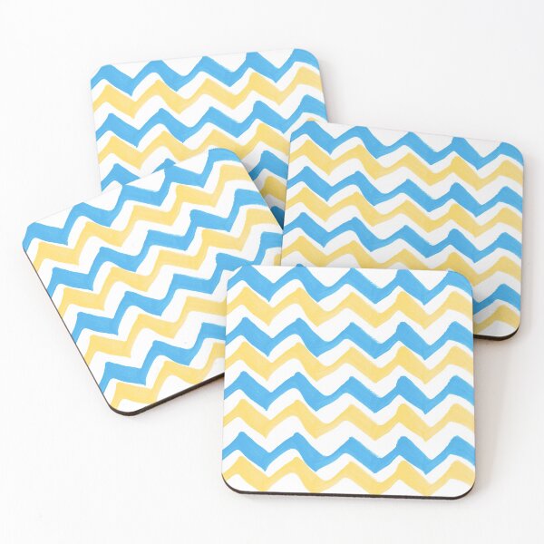 Item preview, Wavy Brush Stroke Pattern Blue & Yellow designed and sold by Menega  Sabidussi.