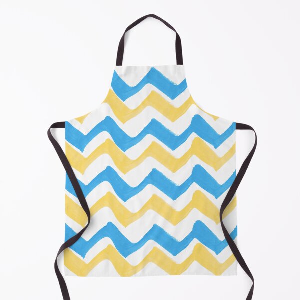 Item preview, Wavy Brush Stroke Pattern Blue & Yellow designed and sold by Menega Sabidussi.