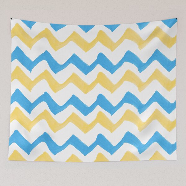 Item preview, Wavy Brush Stroke Pattern Blue & Yellow designed and sold by Menega  Sabidussi.