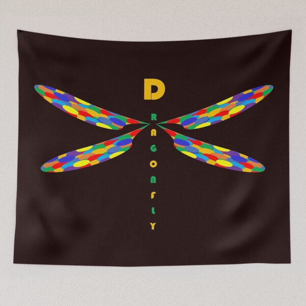 Item preview, Multi-coloured Dragonfly On Black designed and sold by Boakes-Digital.