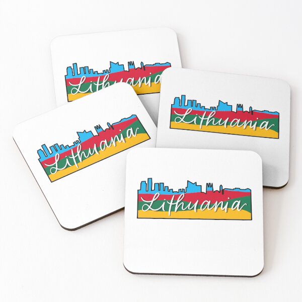 Item preview, Lithuania color block skyline Baltic Eastern Europe heritage graphic designed and sold by Cedarrue.