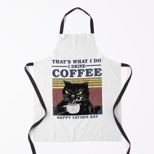 Item preview, Black cat drink coffee happy fatherday vintage designed and sold by NormaEng.