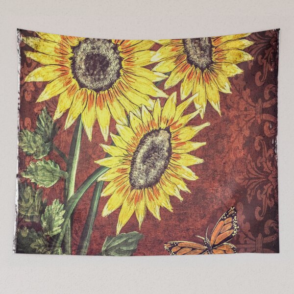 Item preview, Sunflowers and Butterfly with Red Filigree designed and sold by SistersInArtN.
