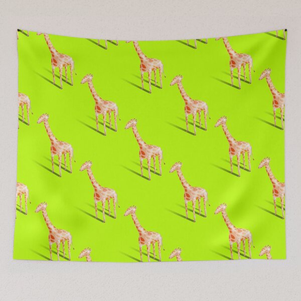 Item preview, Cute giraffe seamless pattern on pop color background. Safari wild animal background. Isometric and isolated. designed and sold by TropicalHut.