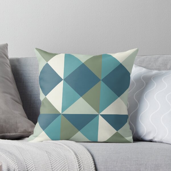 Item preview, Green Blue Triangles Geometric Pattern designed and sold by GeeHanz.