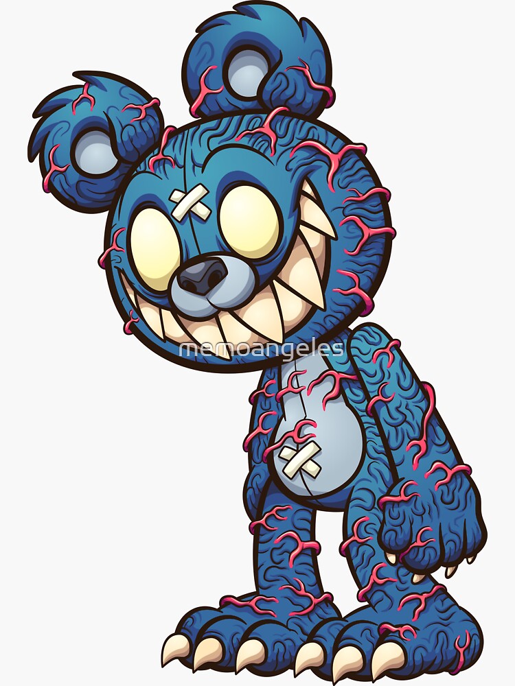 Scary Teddy Bear Sticker By Memoangeles Redbubble