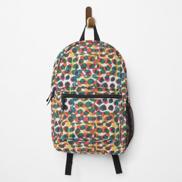 Polka Blotch Dot Hand Stamped Pattern - Yellow Hot Pink Teal Backpack
