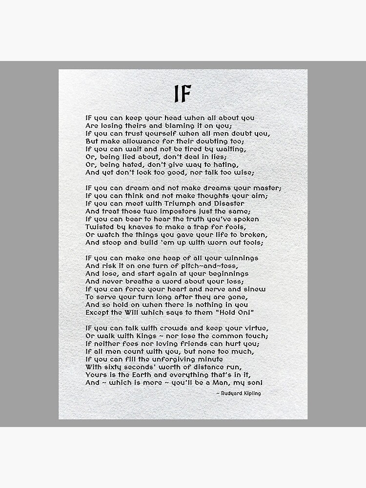 The Poem IF By Rudyard Kipling by HHPhotographyFL