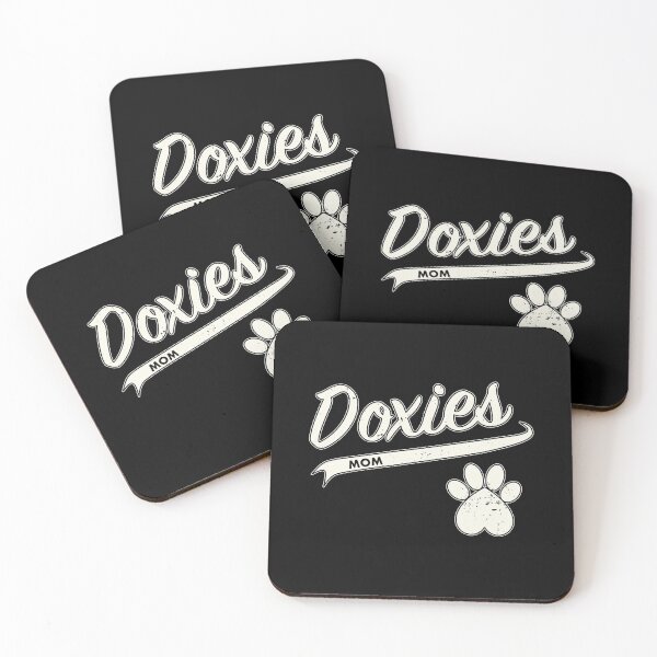Item preview, Team Doxies Mom - Retro Baseball Jersey - Paw accent - Vintage White lettering designed and sold by 8PawsStudio.