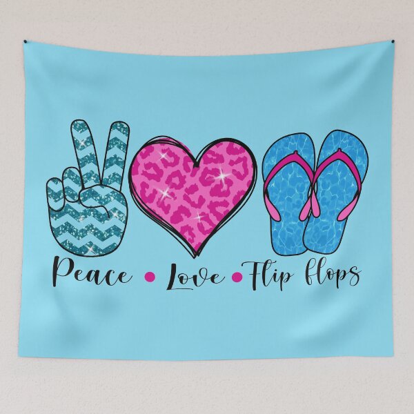 Item preview, PEACE LOVE FLIP FLOPS designed and sold by Jandsgraphics.